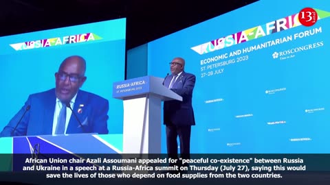 On stage with Putin, African Union chair calls for 'peaceful coexistence' of Russia and Ukraine