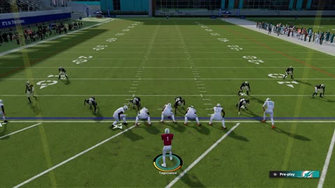 Who can get the 99 yard TD pass Waddle or Hill for the Dolphins?