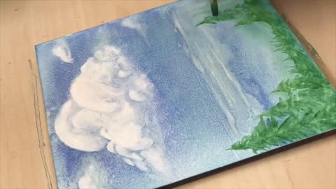 The Process of a Small Landscape with Watercolors