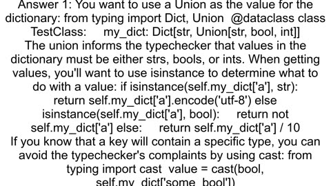 How to add a typing declaration for a dict with different types as values in python