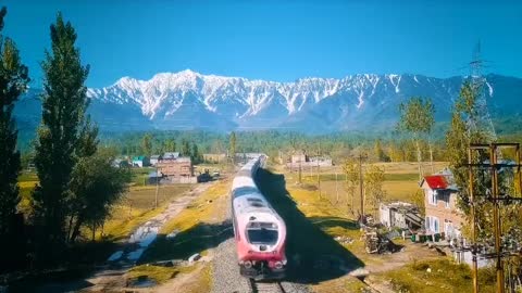 beautiful himalaya's running train