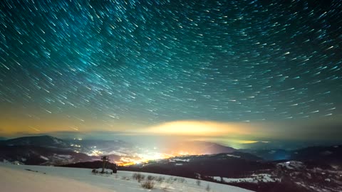 Meteors in Milky Way seen from Carpathian Mountains