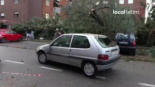 Italy Tornado in the Milan Area