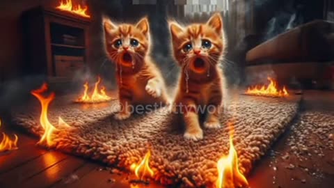 Cute cat in fire 🔥🔥