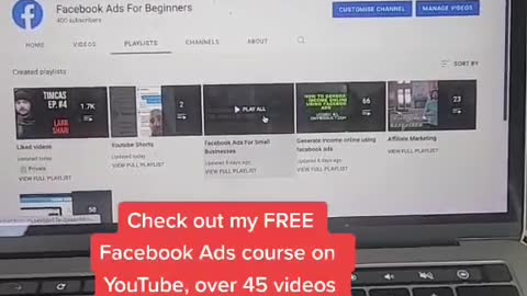 FREE Facebook Ads Course on My Youtube Channel | Youtube Shorts