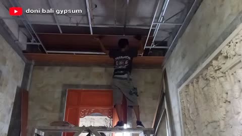 An easy way to install a PVC drop ceiling ceiling || fast and tidy