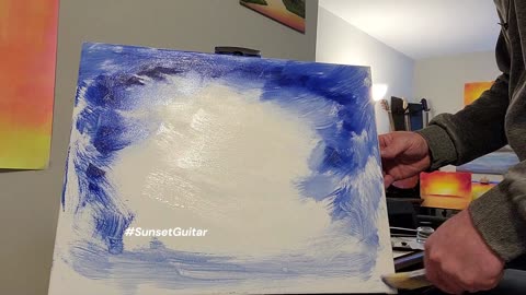 Blue Sky Painting Time-lapse - We Didn't Start the Fire - but it's 2023 - My rendition of Billy Joel
