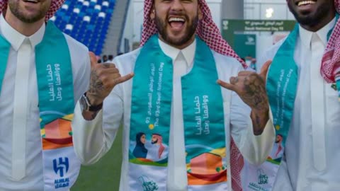 Neymarjr Dance in Saudi national Dress