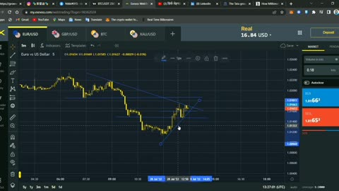 #Forex Trading | How to earn profits | Exness trading (16$ to 35$) in 10 mins #BTC