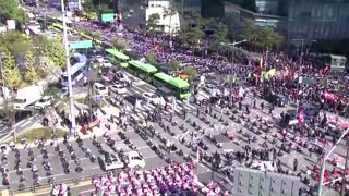 Squid Game costumes hit S. Korean labor rally