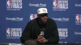 LeBron spoke to the media after getting swept by the Denver Nuggets