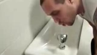 4 year old Toddler's first try at using a drinking fountain