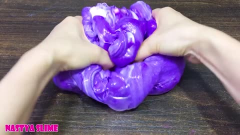 PINK vs PURPLE !!! Mixing Random into GLOSSY Slime !!! Satisfying Slime Video