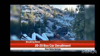Train Carying 25 Box cars derailed across from Quinn's Hot Springs near Paradise, Montana