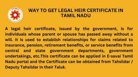 Legal heir certificate application needed document details