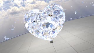 050. Giant Gorgeous Diamond Gemstone Heart Crystal Shiny Sparkle Monument