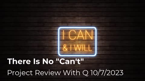 There Is No Can't 10/7/2023