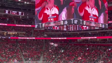 Little jumbotron appearance at opening night 🐙🏒 @Detroit Red Wings