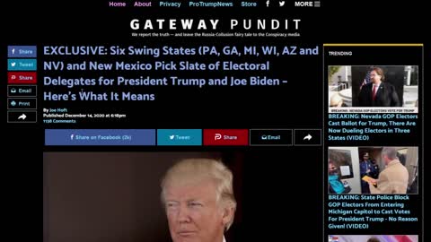 SIX SWING STATES and New Mexico Cast Electors For Trump AND Biden, Contested Election?
