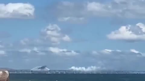 Drones And Missiles Attack On Crimean Bridge Repelled - View From Beach