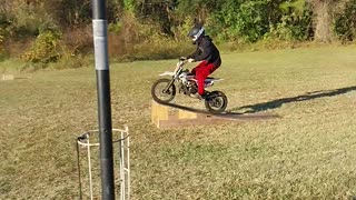 Pit bike 110 ramp jump!