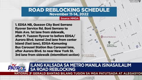 Ilang kalsada sa Metro Manila isinasailalim sa Road Reblocking