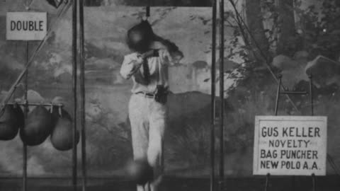 Expert Bag Punching (1903 Original Black & White Film)
