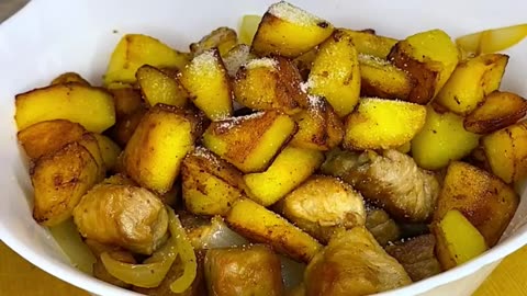 recipe#fried potatoes with meat