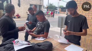 This is a great Redpill - Brownsville, TX: Migrants open their DHS packets and use their government issued taxpayer funded cell phones