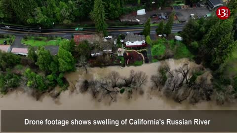 Swelling of California's Russian River-Storms killed 19 people & caused up to $34 billion in damage