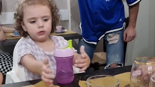 Little Girl Has a Cute Reaction to Water Prank