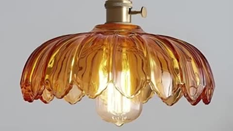 Dazuma_Ceiling Lights_Retro Flower Glass Brass Nordic Kitchen Pendant Lighting Chandelier