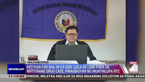 Petition for bail ni Leila de Lima para sa natitirang drug case, pinagbigyan ng Muntinlupa RTC