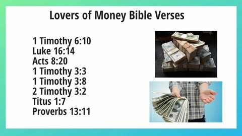 Lovers of Money Bible Verses