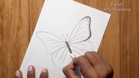 How to draw beautiful butterfly | Pencil sketch for beginners | Karabi arts academy