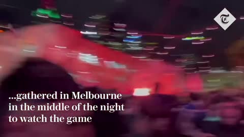 Australia fans wild World Cup celebrations with flares after win against Denmark