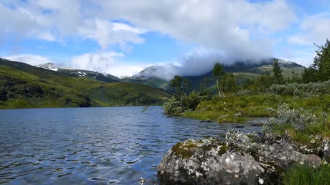 lake in morkidsdalen park skjolden norway