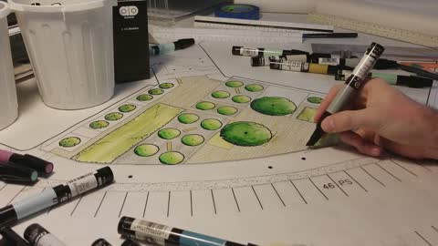 LANDSCAPE DESIGN MARKER SKETCH TIMELAPSE