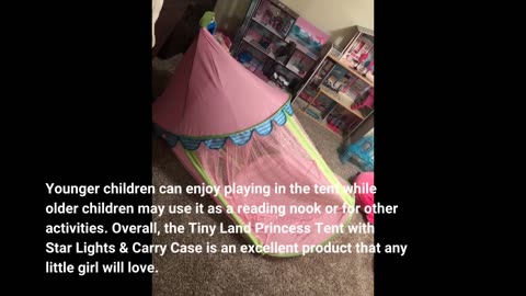 Read Reviews: Tiny Land Princess Tent with Star Lights & Carry Case, Pop Up Play Tent, Princess...