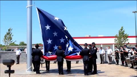 The Raising of the Flag ~ Morris' 9/11 Memorial Park ~ 6-14-12