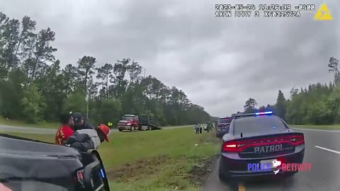 Car Launches Off Tow Truck Ramp in Lowndes County, Georgia