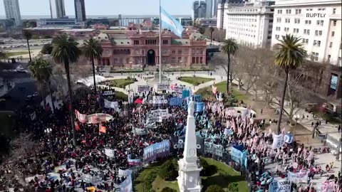 Thousands protest austerity measures in Buenos Aires as inflation skyrockets
