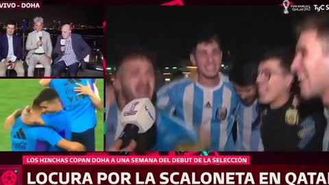 HINCHAS ARGENTINOS EN ¡QATAR! - CORRAN LA BOLA - DEDICA CANCIÓN A FRANCIA y MBAPPE 🇦🇷🇫🇷