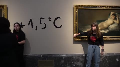 Climate activists glue themselves to Goya paintings in Madrid