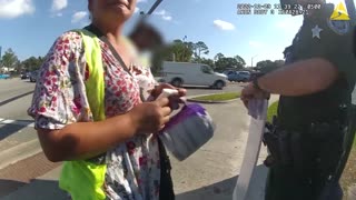 Video shows arrest of woman soliciting money for fake funeral in Flagler County