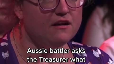 Aussie battler asks the Treasurer what essentials she should go without