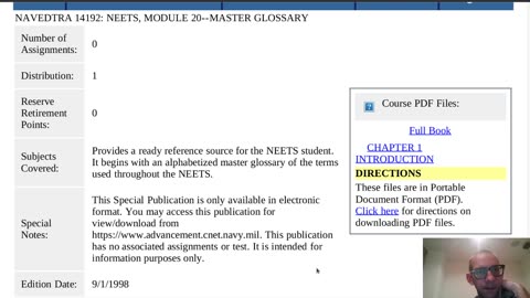 Summary of NAVEDTRA 14192 - NEETS Module 20--Master Glossary.
