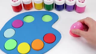 DIY How to Make Rainbow Art Palette and Color Brush with Play Doh