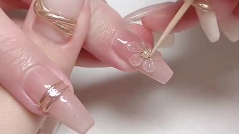 Pink flower nail