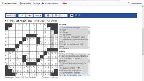 NY Times Crossword 22 Jul 23, Saturday